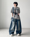 Jay Curl Maxi Wide Denim Pants