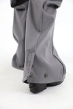Back button pin tuck bootcut slacks
