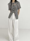 Cord Half-Hole Bijo Short Sleeve Jacket