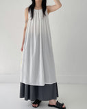 Backhaul Linen Sleeveless Flare One Piece