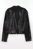 Kadi No Collar Leather Jacket