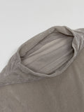 Velvet See-Through Mock Neck Polar Fleece T-Shirt