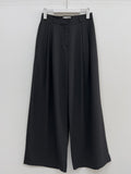 [Summer ver.] T-shirt with double-pleated long wide slacks