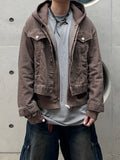 Crop Pigment Corduroy Jacket