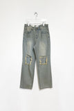 destroyed washing jeans