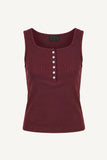 Button ribbed sleeveless