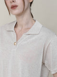 [Premium] Ete Linen Collar Short Sleeve Knit