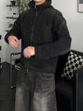 Smog Washed Hood Denim Zip-Up