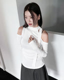 TIE OFF SHOULDER LONGSLEEVE