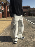 Lamuse Gray Cargo Curved Denim Pants
