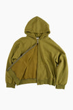 Color two-way hood zip-up