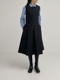 Mychel sleeveless pleated long one piece