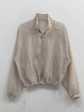 Organza Raglan See-through Blouson Jumper