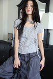 Flower Scarf Shirring Tee