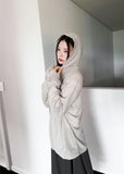 SOFT KNIT HOOD ZIP-UP
