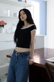 Lace Boat Neck Ringer Tee