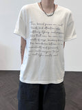 Script Lettering U Neck Over T-Shirt