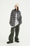 Incision snap cover wide denim pants