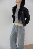 Biker blouson crop jacket