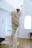 Padding reversible) hood fur jacket