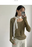 Color Matching Warmer Knit T-shirt