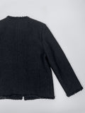 Pocket Fringe Half Tweed Jacket