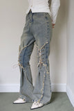 Corset tassel bootcut denim
