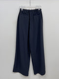 Color Matching Stripe Banding Wide Pants