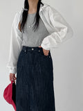 Selvedge H-line Banding Long Skirt