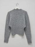 Zip-up round crop knit