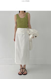 Lauder linen H-line long skirt