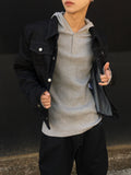 [SET] Aubert Non-Faded Wrap Denim Jacket
