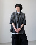 Gradient Denim Half Shirt