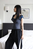 Bell frill cap sleeveless