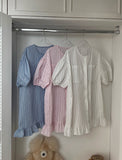 [Short sleeve.ver] Frill Stripe Loose Fit Blouse