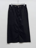 Basic Stopper Denim Long Skirt