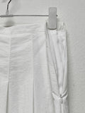 Nylon Pleated Midi Skirt