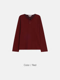 Waffle Henley neck long sleeve