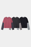 Slub crop layered tee