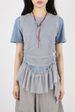 Crew frill layered sleeveless