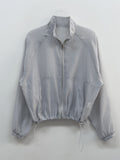 Organza Raglan See-through Blouson Jumper