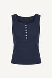 Button ribbed sleeveless
