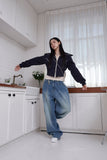 balloon hip wide jeans