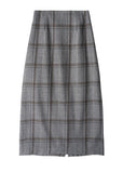 CHECK LONG SLIT WOOL SK