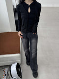 HOODED KEYHOLE SLEEVELESS