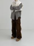 [unisex] 3way pin tuck cargo wide pants