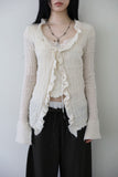 Lobul frill knit cardigan