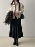 [wool100%/handmade] Bijo Collar Wool Short Blouson