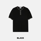 Loose waffle henley neck ringer Tee