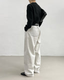 [unisex] Crown Two-Tuck Long Wide Pants